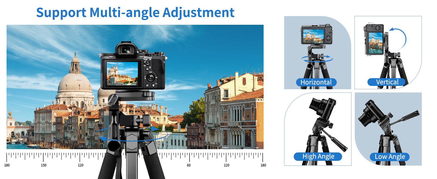 Штатив для камери Nineigh 172см, для смартфона з пультом, легкий, алюміній, 3-х секційний, для фото та відео