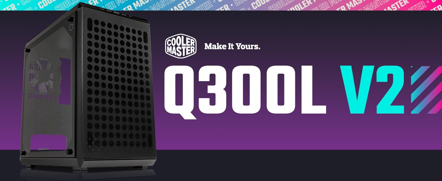 Корпус Cooler Master MasterBox Q300L V2 Mini-Tower Micro-ATX з USB 3.2 Gen 2x2, 120 мм вентилятор, загартоване скло, чисте кабельне прокладання та кілька варіантів охолодження