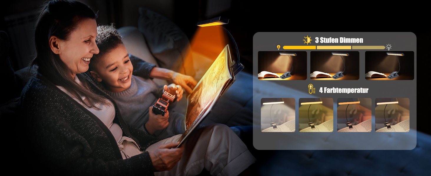 Світлодіодна кліпса-лампа для читання CCHK-18 з USB зарядкою та акумулятором, 18 LED, 4 режими світла, 3 рівні яскравості, складна, для книги, ліжка, офісу, подорожей