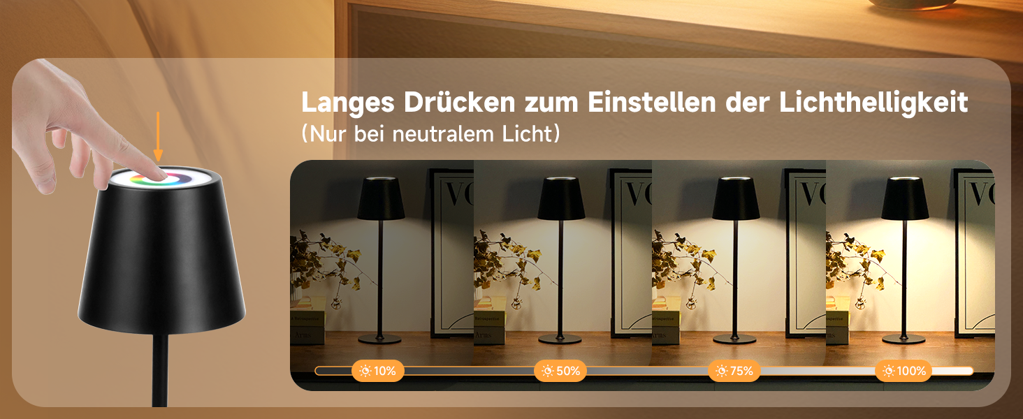 Бездротові LED-лампи настільні, перезаряджаються, 2 шт., 3000K, RGB, USB-C, 5500mAh, вологостійкі, чорні