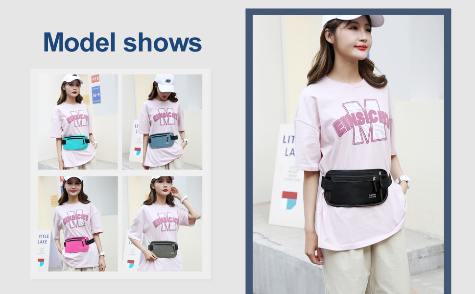 Чоловічий та жіночий поясний ремінь-сумка з RFID-блокуванням. Поясна сумка для подорожей, прихована під одягом, чорного кольору. Ширина ременя: 2.5 см