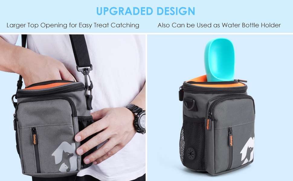 Набір для собак: ласощі Hundeleckerlis, кликер для тренувань, сумка на пояс з дозатором кульок, кишенька для ласощів (сірий/помаранчевий)