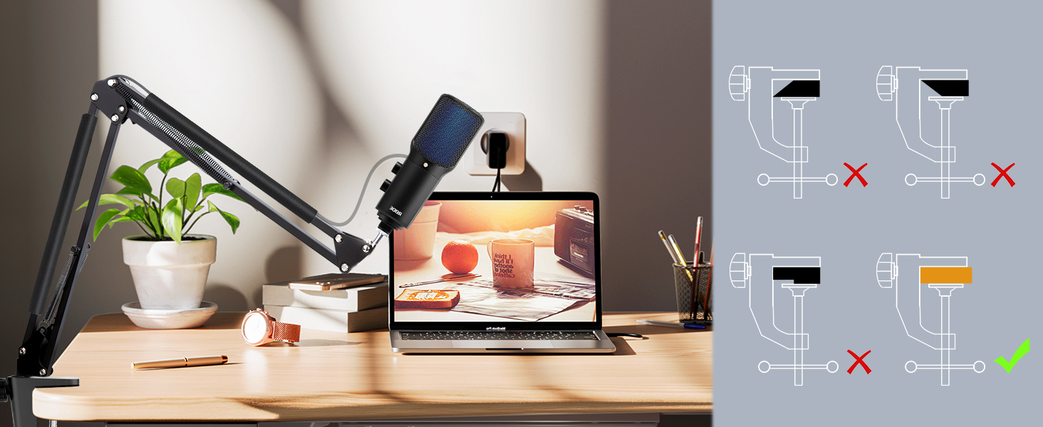 Тримач для мікрофону YOUSHARES для Rode NT-USB+, NT-USB MINI, PodMic, PodMic USB, NT1, XCM-50 - професійний стійкий кріплення для подкастів, домашньої студії та геймінгу