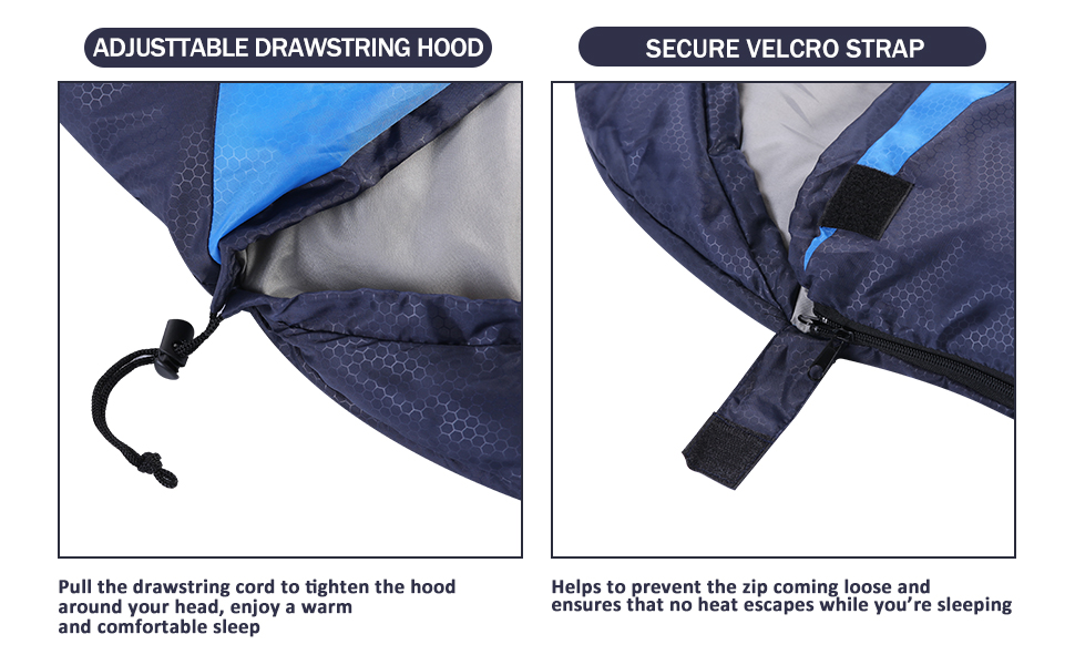 Lightweight Waterproof Sleeping Bag for Adults - Cold Weather Sleeping Bag for Camping, Hiking, and Outdoor Travel | Compression Bag Included