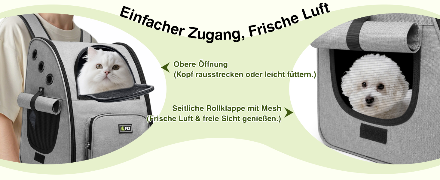 Рюкзак для собак та котів ALLSOPETS - дихаючий, складний, з фіксатором, для подорожей та прогулянок (темно-сірий)