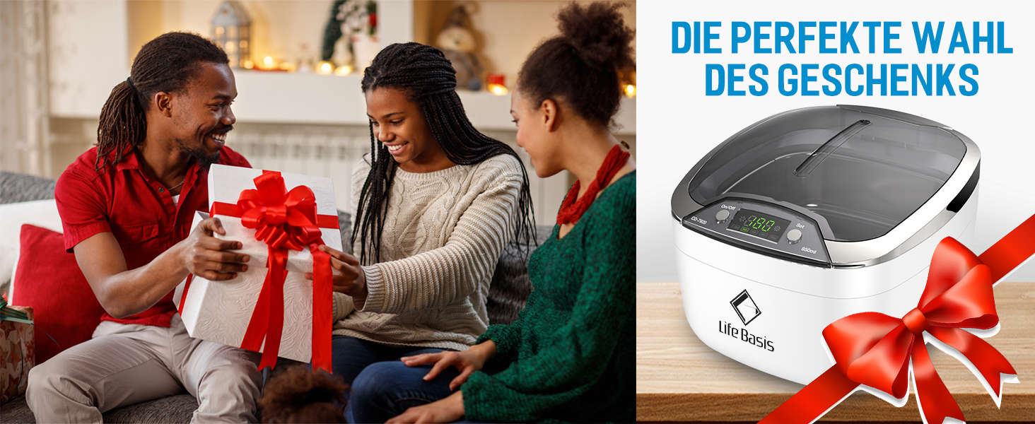 Ультразвукова ванна LifeBasis 850 мл для очищення окулярів, ювелірних виробів, годинників та CD/DVD з LED підсвічуванням