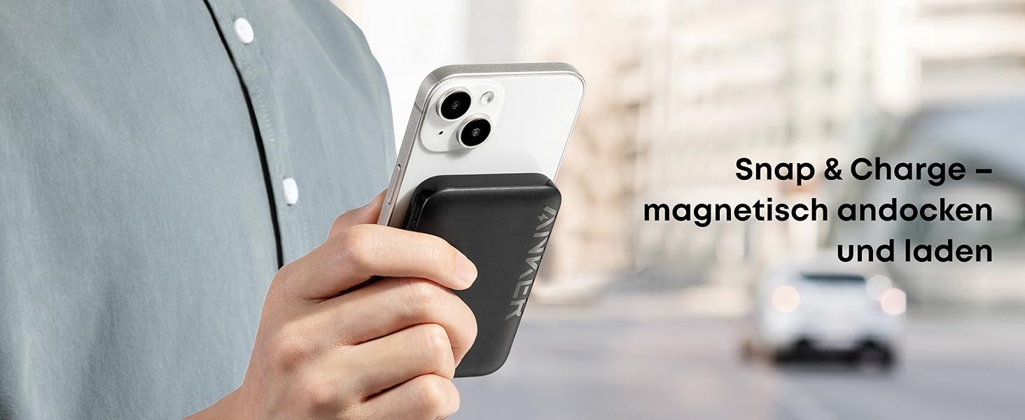 Anker PowerCore Magnetic 5K: бездротова батарея 5000mAh для iPhone 17/16/15/14/13/12 (Чорний)