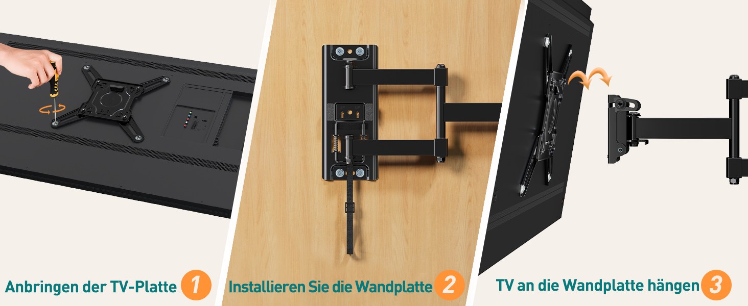 Кріплення для телевізора ELIVED RV TV - для кемпінгу, автодому, вантажівки. Підходить для телевізорів 13-43 дюймів, VESA до 200x200 мм, до 15 кг. Регульоване кріплення.