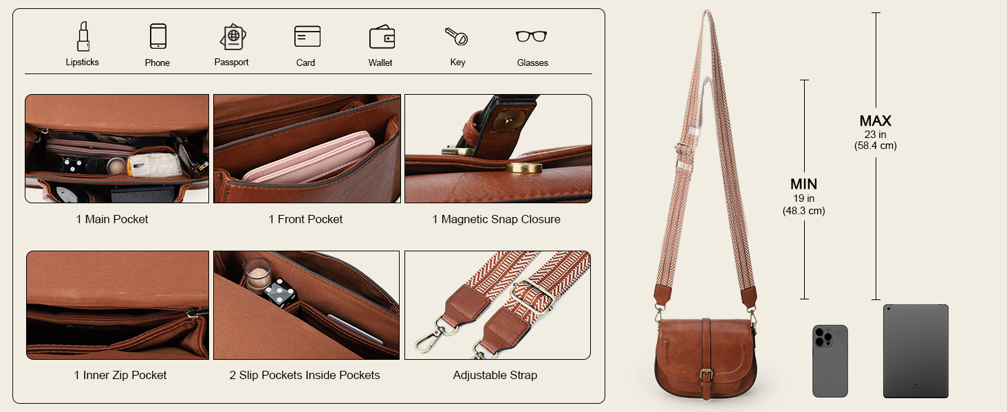 Сумка жіноча AFKOMST через плече з PU шкіри, маленька, регульований знімний ремінець - легка та стильна