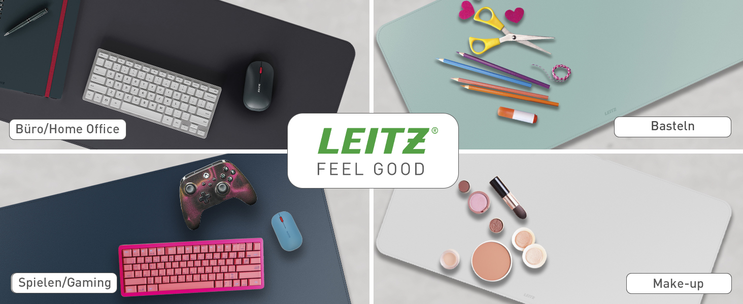 Leitz Великий килимок для миші для геймінгу, сірий, 100 x 40 см. Нековзне покриття, точне відстеження миші, легко миється. Підходить для офісу, дому та геймінгу.