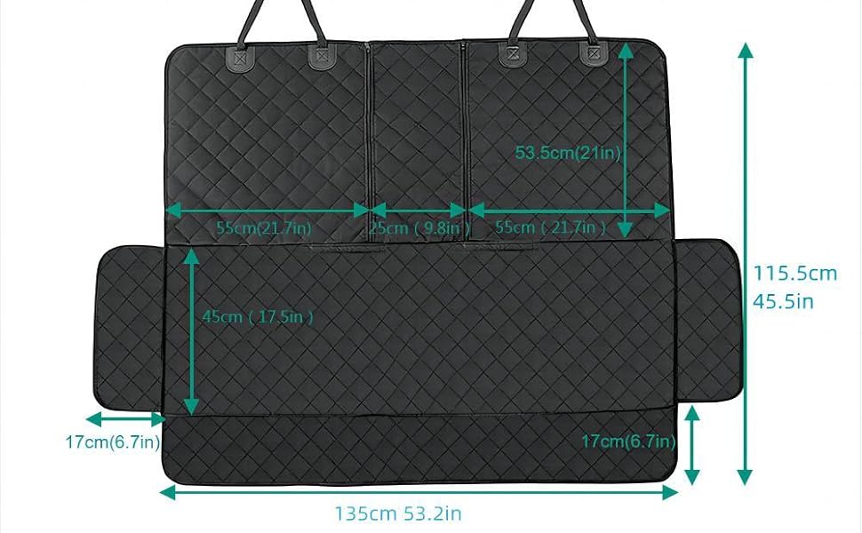 Чохол на сидіння автомобіля для собак сірого кольору, для заднього сидіння, стійкий до води, універсальний, захист салону, для авто, мінівена, SUV – ідеально для дітей та домашніх тварин, чорний, універсальний