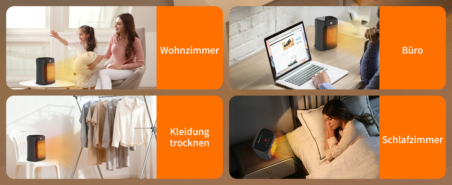 Електричний обігрівач Aeco EcoHeat Boost 58 см з пультом керування, 2000W, LED ECO-режим, таймер 24H, 4 режими, тиха керамічна панель, термостат, захист від перегріву та перекидання