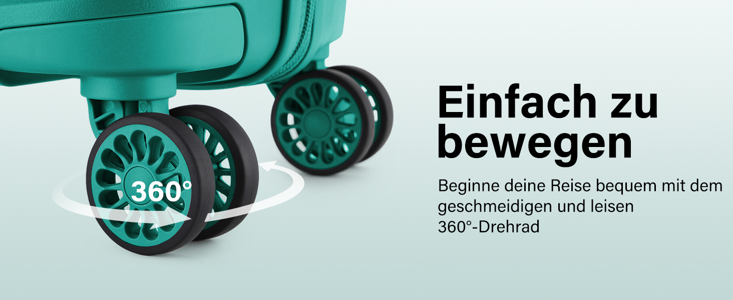 KONO Чемодан середнього розміру 65см з поліпропілену, з TSA замком, 65x46x26.5см (Зелений)