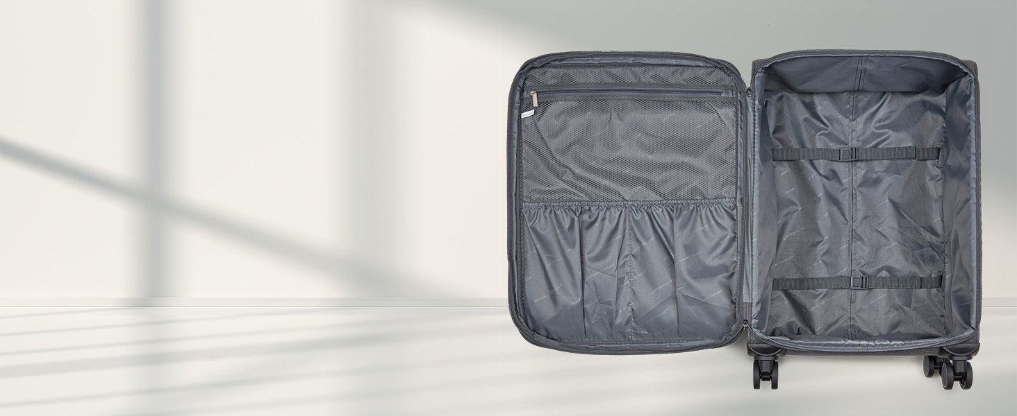 Розширюваний валіза British Traveller, 100 л, сірий, з TSA замком, 79.5x49x32.5 см