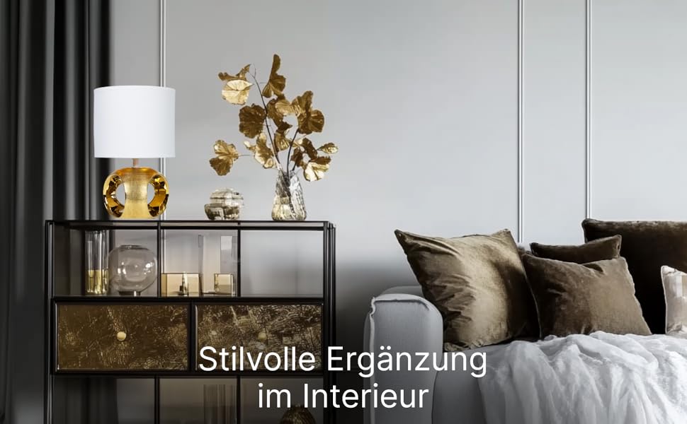 ARTE LAMP Poppy - LED настільна лампа з кабелем, хром/біла. Настільна лампа з білим текстильним абажуром для вітальні та спальні (золота)