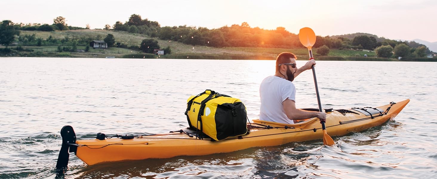 Водонепроникний рюкзак Dry Bag 70 л жовтий – герметична сумка для подорожей, кемпінгу, мотоциклів, човнів, каякінгу, SUP