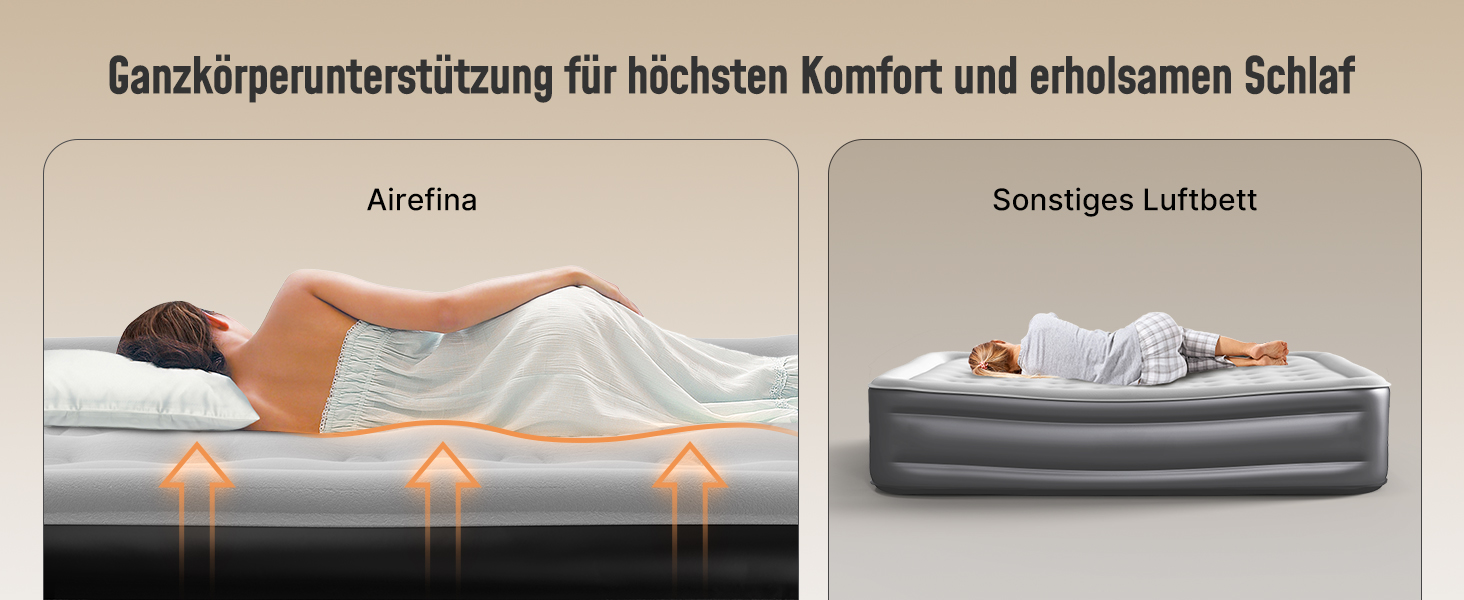 Надувне ліжко Airefina для 1 особи з вбудованим насосом, 99x190x46 см. Гостьове ліжко, компактне, з сумкою для перенесення, до 295 кг
