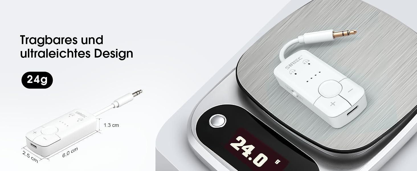 Bluetooth-адаптер AirFly для навушників у літаку, бездротовий аудіо-трансмітер для подорожей, білий