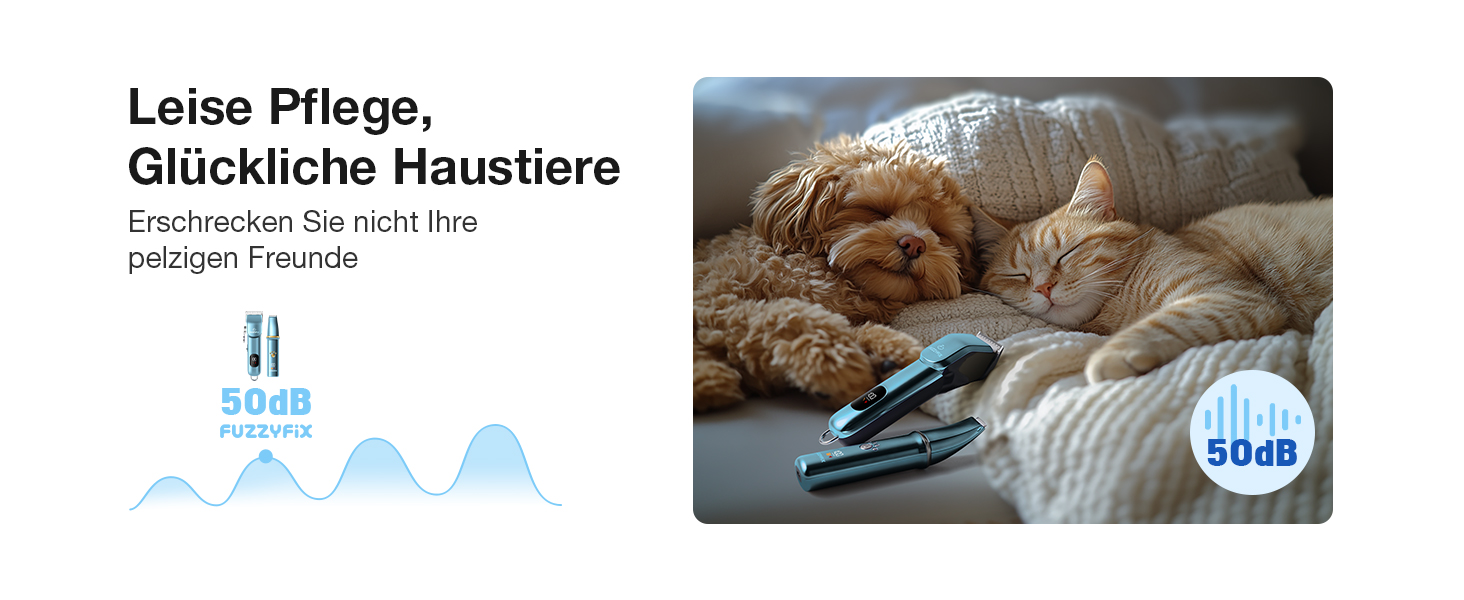 Набір для стрижки собак 3-в-1: машинка, триммер для лап, тиха робота, для густого шерсті, синій