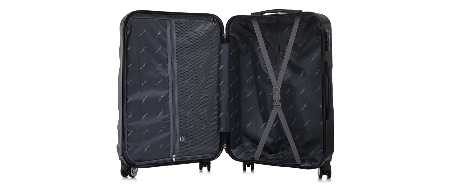 Набір валіз-ролерів (3 шт): M, L, XL, білий слонова кістка. Набір валіз з жорстким корпусом, коліщатками 360°, кодовим замком, зручною ручкою.