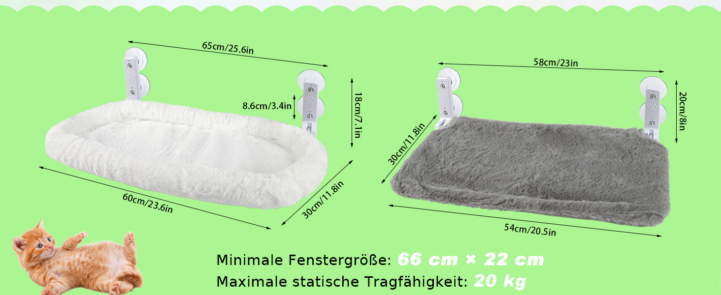 Кігтеточка-ліжко для котів на вікно 60x30 см, сіра, XL, до 20 кг