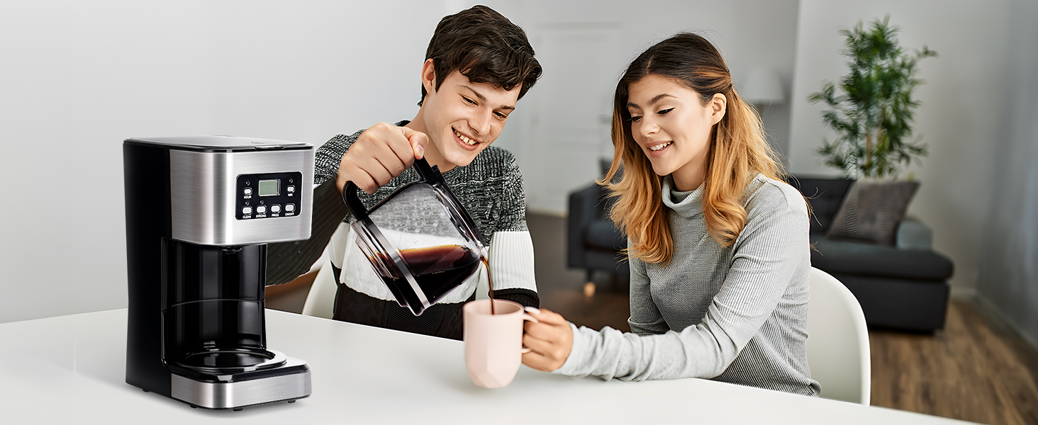 Кавомашина Taylor Swoden Darcy 950W з таймером, 1.5L, 12 чашок, автоматичне відключення, чорна