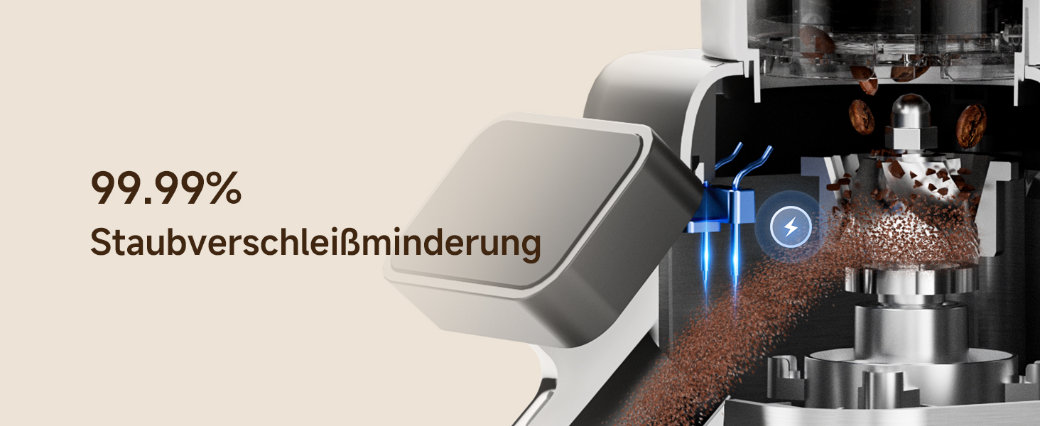 Професійна кавомолка Neretva з прецизійними жорнами, 40 штук. Електрична кавомолка з рівномірним помелом, антистатична, без залишків. Підходить для еспресо, фільтр-кави, френч-пресу, мока-кави. Сріблястий колір.