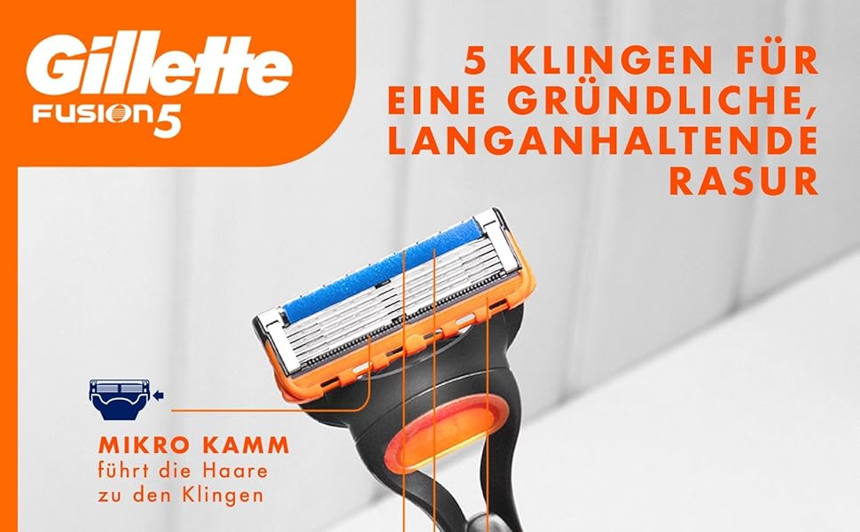 Смінні леза для чоловічої бритви Gillette Fusion 5, 20 шт, помаранчеві
