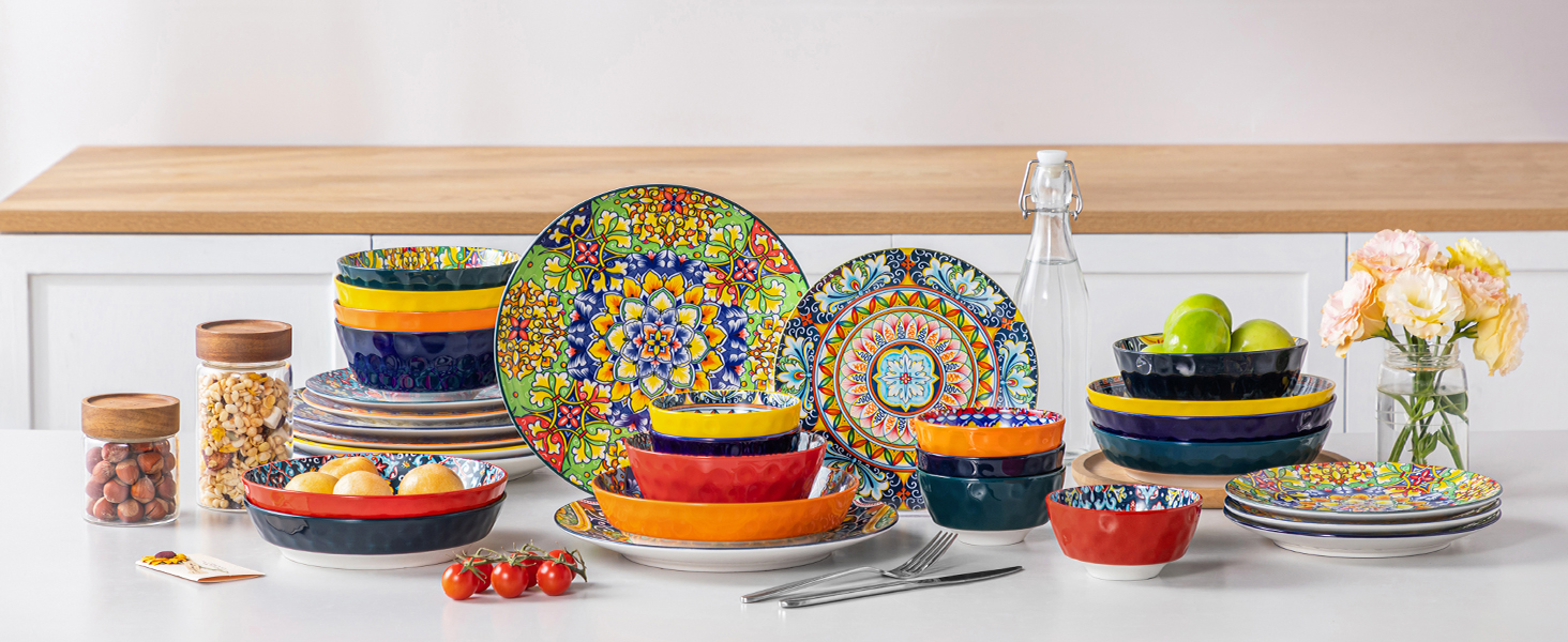 Набір керамічних мисок Vancasso SIMI (6 шт.) - миски для супу, салату, пасти, 360 мл