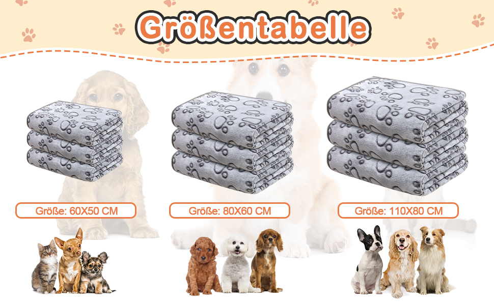 3 шт. м'яка ковдра для собак, котів, 110x80 см та 80x100 см, сіра. Практична, миюча, для дому та подорожей.