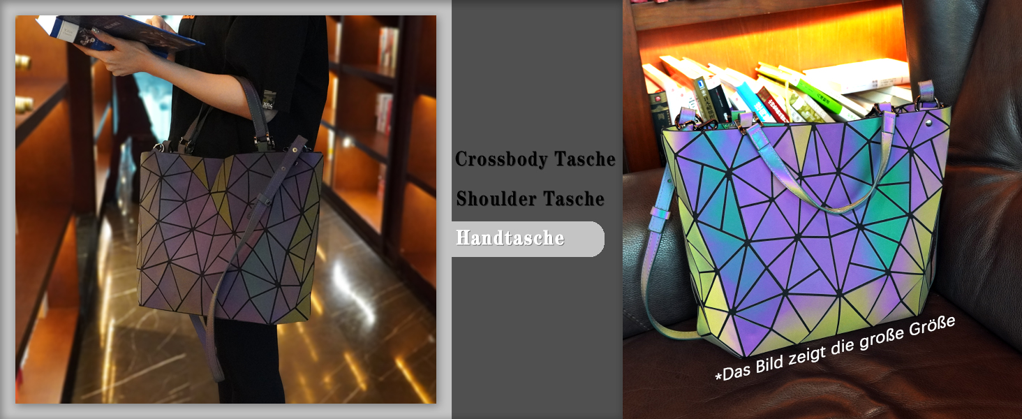 Геометричний гаманець жіночий світловідбиваючий, сумка крос-боді голографічна Geometrisches Portemonnaie CB-01-L