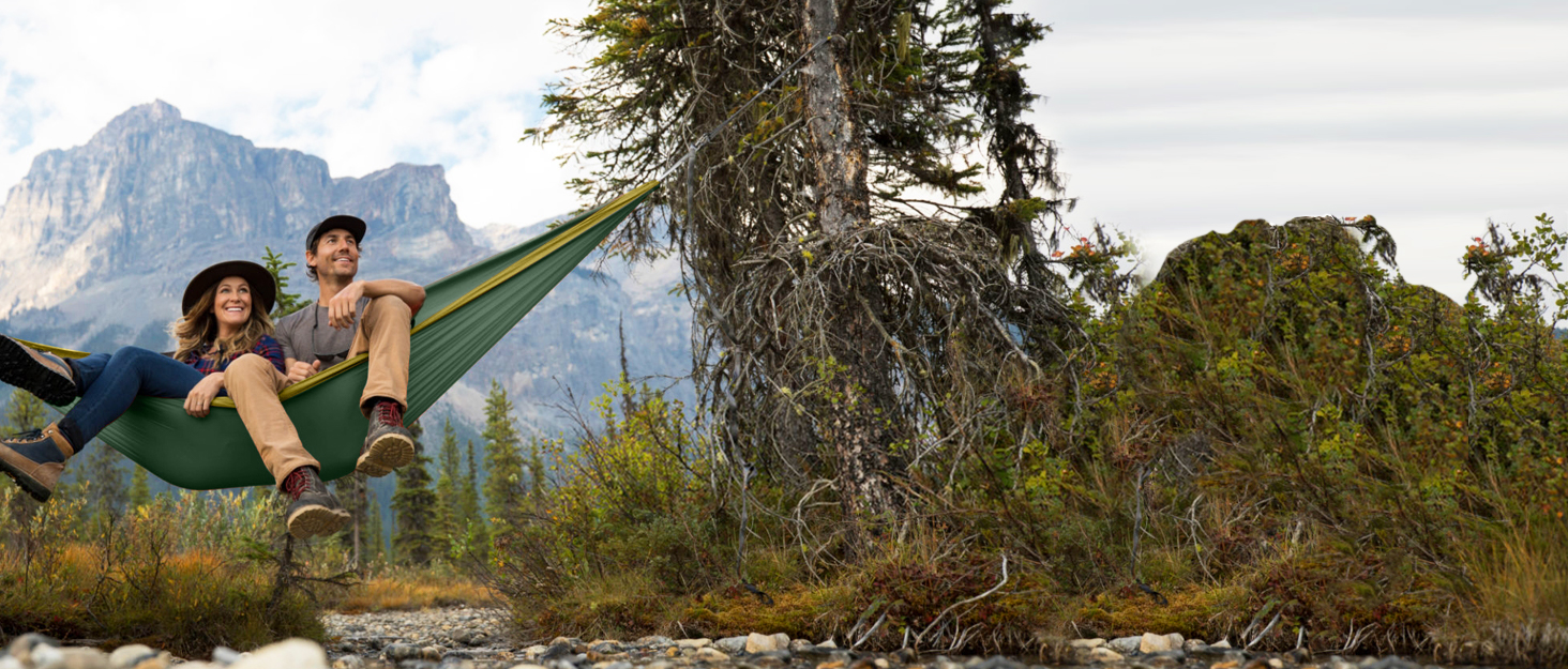 Гімніс Гамак Ultraleicht Outdoor для подорожей, 300x200 см, 300 кг, з мотузками та карабінами (темно-зелений - коричневий)