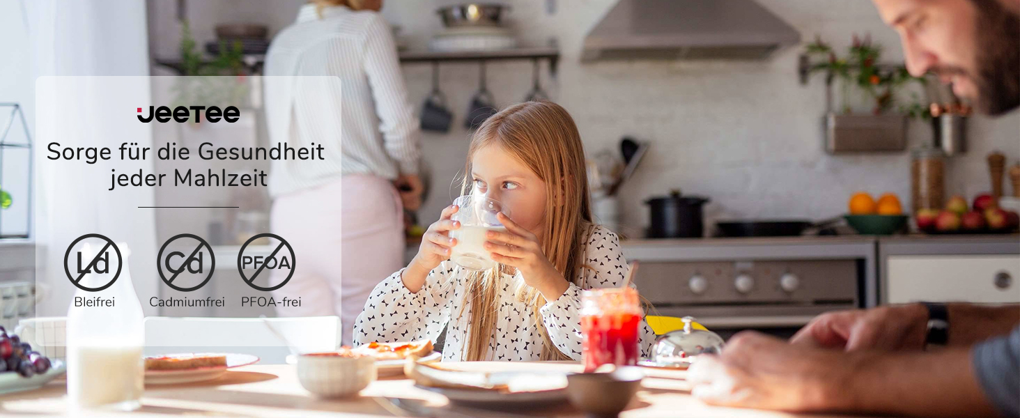 Каструля JEETEE 16 см, 1.5 л з кришкою, антипригарне покриття, для плити (індукційна, електрична, газова), сіра