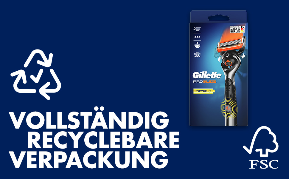 Електрична бритва Gillette Fusion5 ProGlide Power для чоловіків, металева, чорна, 1 шт.