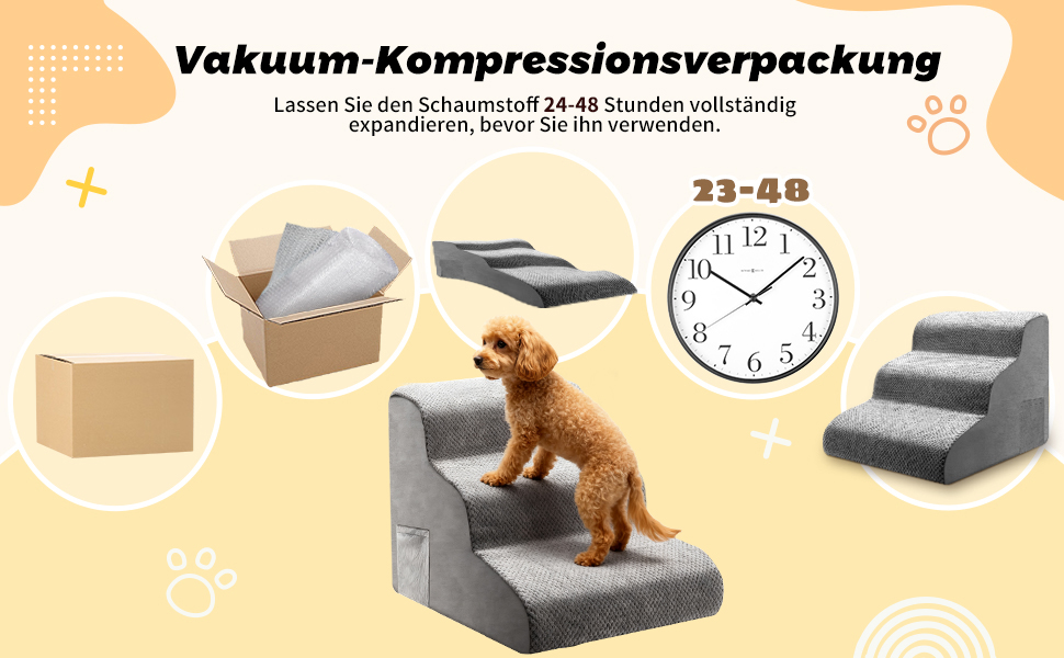 Сходинка для собак та котів 3 ступені, 40 см, протиковзка, для літніх тварин, з щільного піноматеріалу, знімна та миється, портативна рамка для собак, котів, софи, ліжка, авто