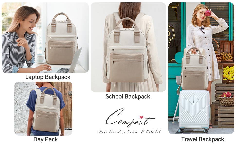 Чорно-білий рюкзак YTL Rolltop з відділенням для ноутбука 17 дюймів, водонепроникний, для подорожей, школи, університету, велосипеду