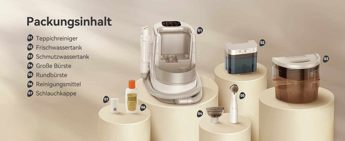 Потужний миючий пилосос Bear SC 3 для диванів та килимів з парою, 1700W