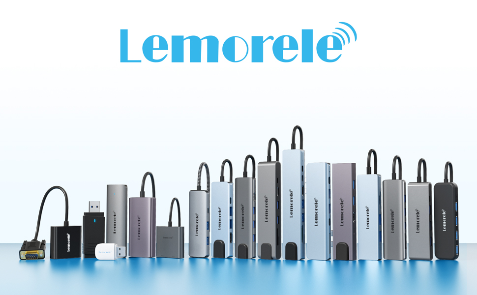 Lemorele Док-станція USB C хаб 11 в 1: 2*HDMI 4K, 3 USB 3.0/2.0, VGA, PD 100W, Audio, SD/TF, для Windows, MacBook, Dell, HP, Lenovo, Surface