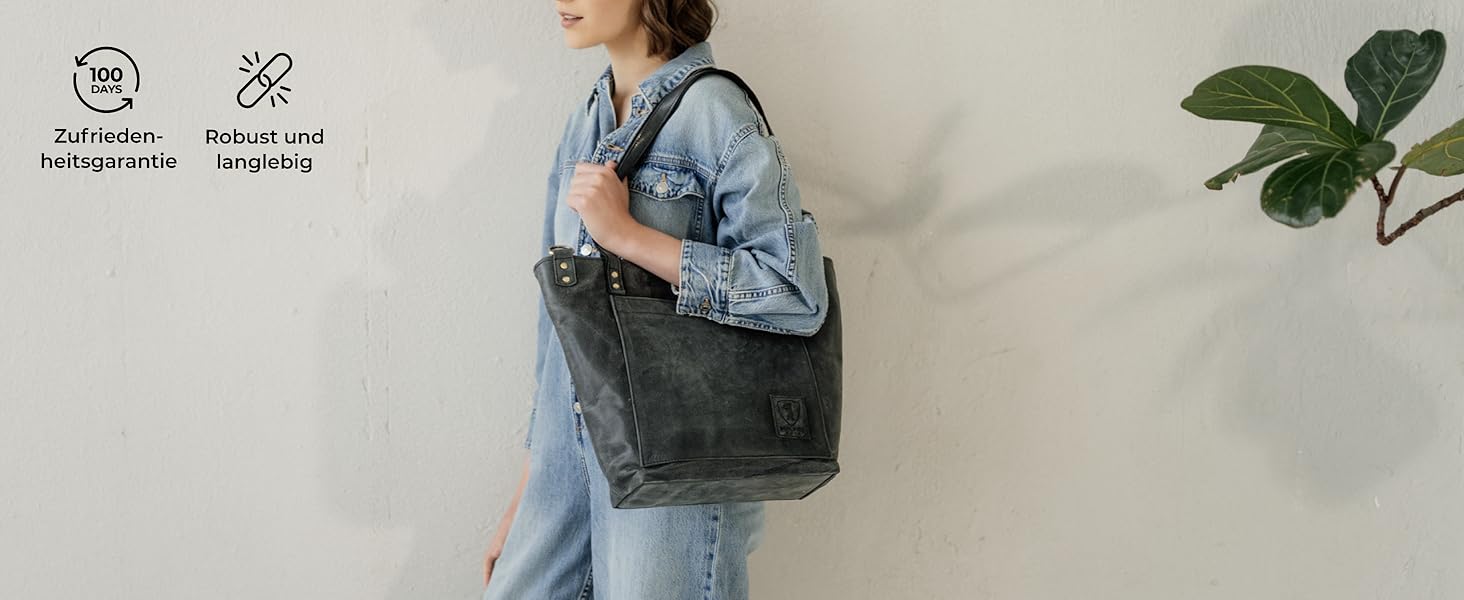 Сумка жіноча шкіряна через плече Berliner Bags Verona, велика шопер-сумка з YKK-блискавкою, темно-сіра