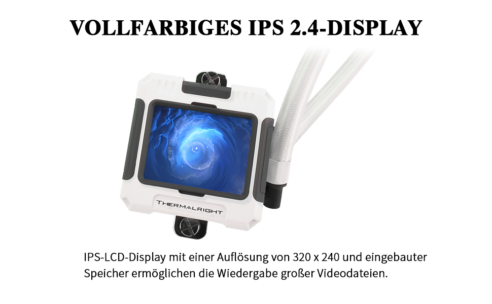 Thermalright Frozen Warframe 240 White ARGB: Рідинна система водяного охолодження CPU для AMD/Intel (LGA1700/AM4/AM5) з LCD-дисплеєм 320x240