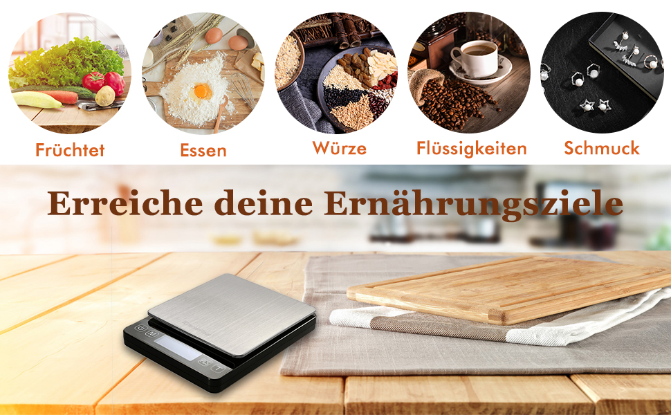 Кухонні ваги KitchenTour Digitale - прецизійна вага 500г/0.01г з LCD дисплеєм (батарейки в комплекті)