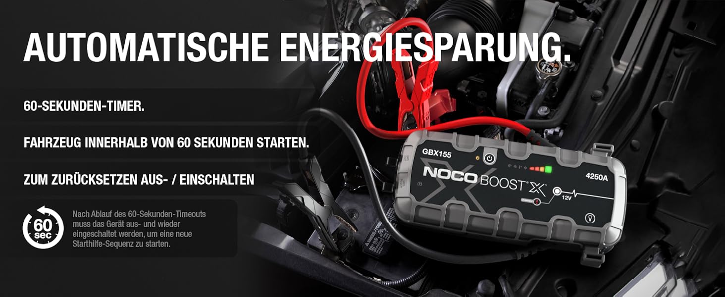 Бустерний пускач NOCO Boost X GBX155 4250A для автомобілів (бензин до 10.0L, дизель до 8.0L) — Потужний Powerbank для запуску двигуна