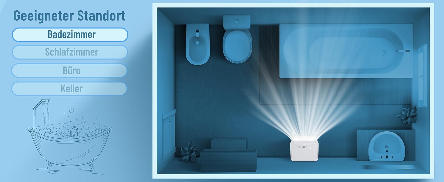 Noaton® DF 4212 - Електричний осушувач повітря 13,2 л/добу, для квартири та підвалу, з таймером та захистом від переливу