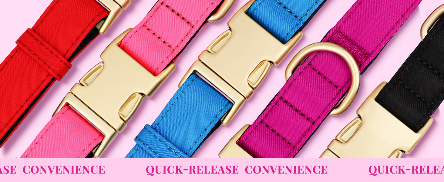 Нашийник для собак Didog з нейлону, м'який, з металевою застібкою, для великих, середніх собак, чорний, L (38-58 см)