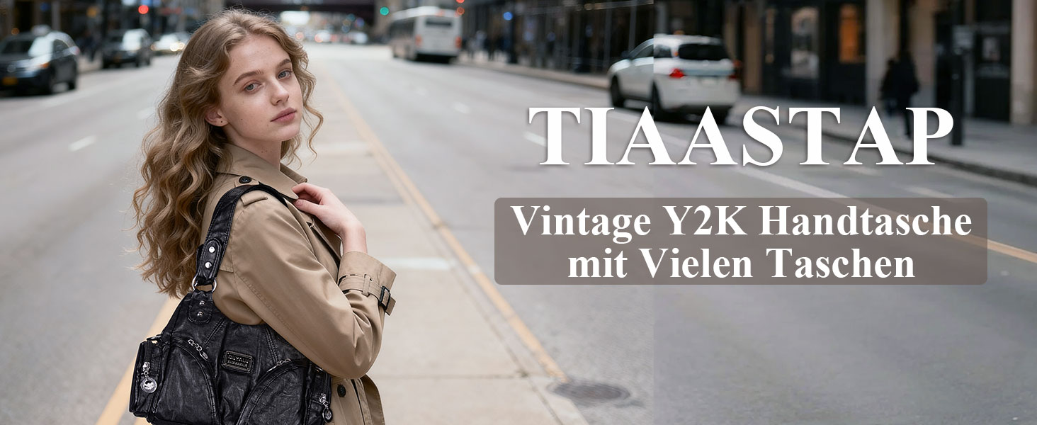 Сумка жіноча TIAASTAP Klein City Bag вінтаж чорна шкіряна через плече Hobo Bag з багатьма відділеннями