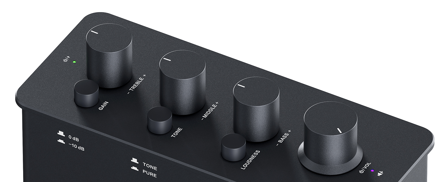 Fosi Audio SK01 Hi-Fi підсилювач для навушників, еквалайзер-попередній підсилювач з регуляторами басу, середніх і високих частот, компенсацією гучності, портативний клас-А аналоговий підсилювач для 3,5 мм і 6,35 мм гітарних роз'ємів