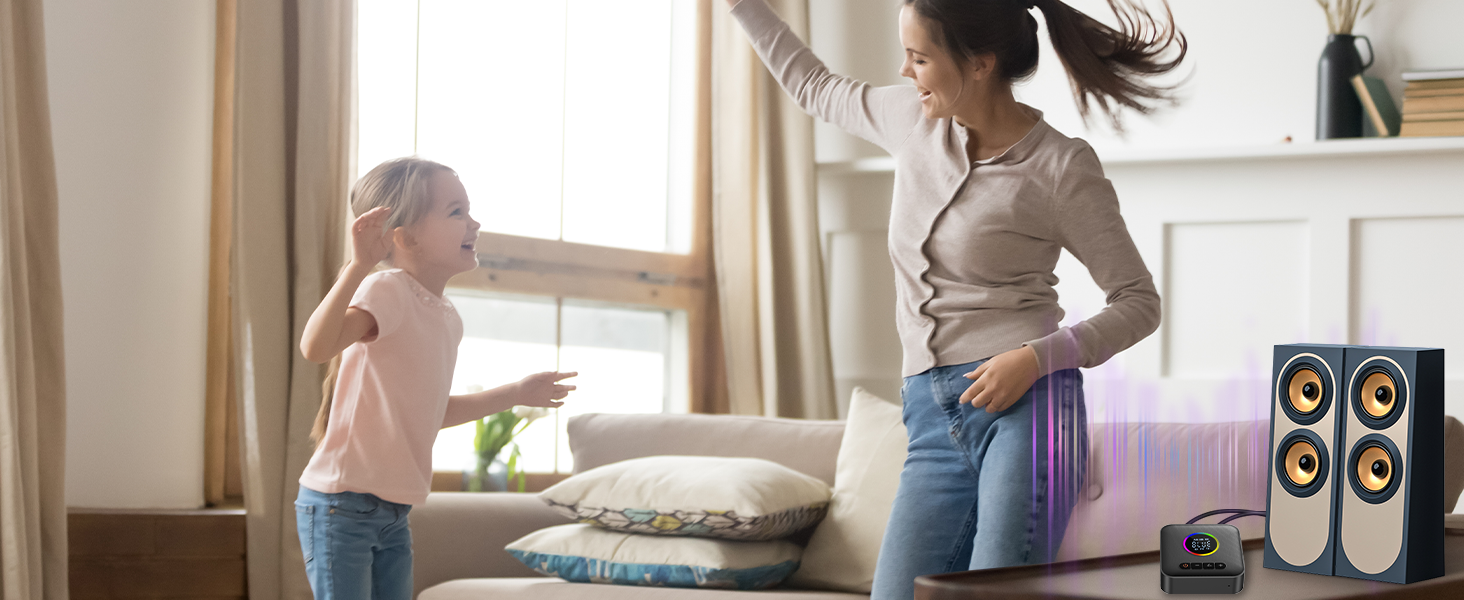 Bluetooth 5.4 Передавач та приймач AXFEE HiFi, 2-в-1, для аудіосистем, автомобілів, TV, з 3.5mm RCA, чорний