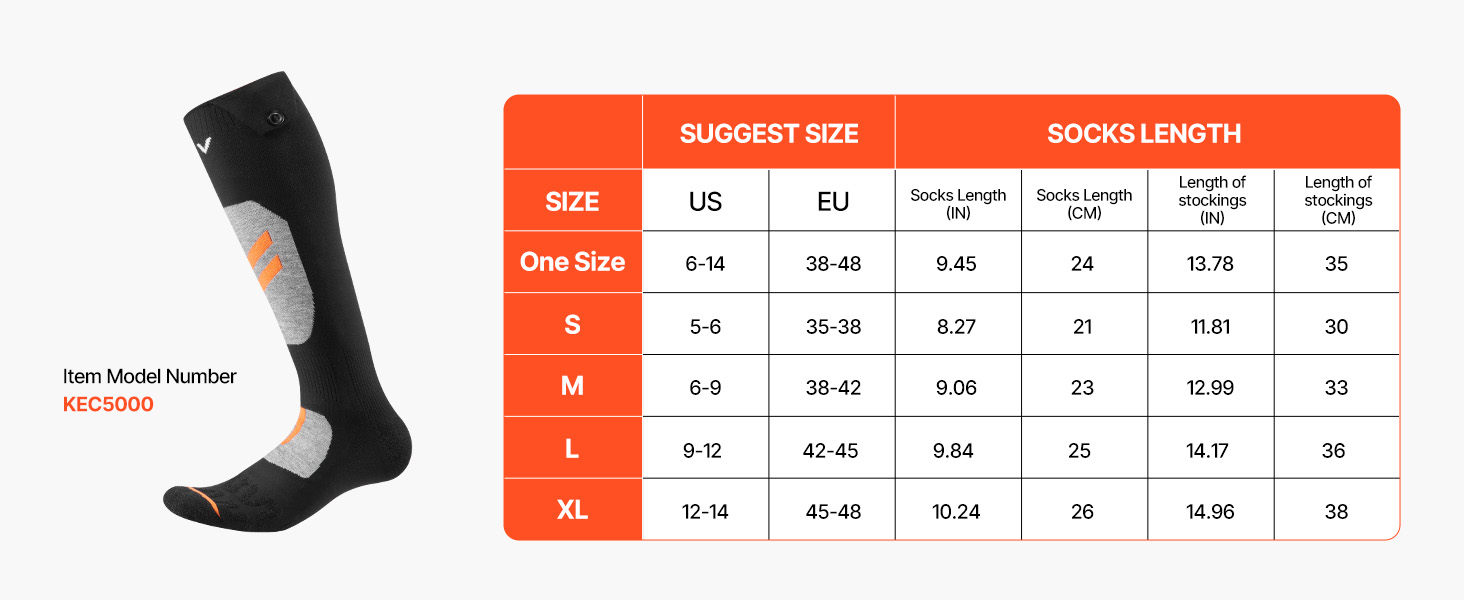 Електричні гріючі шкарпетки VEVOR з акумулятором 5000 mAh, 4 режими нагріву, керування через додаток, для чоловіків та жінок, середній розмір, підходять для полювання, їзди на конях, кемпінгу, походів
