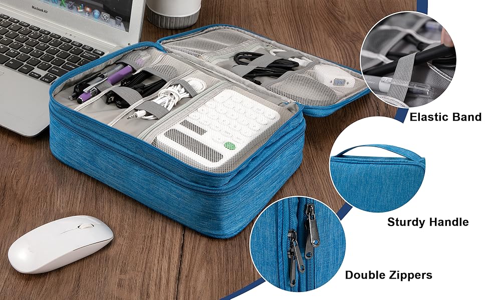 Водонепроникна сумка-органайзер для електроніки з 2 відділеннями (27x20x8 см, червона)