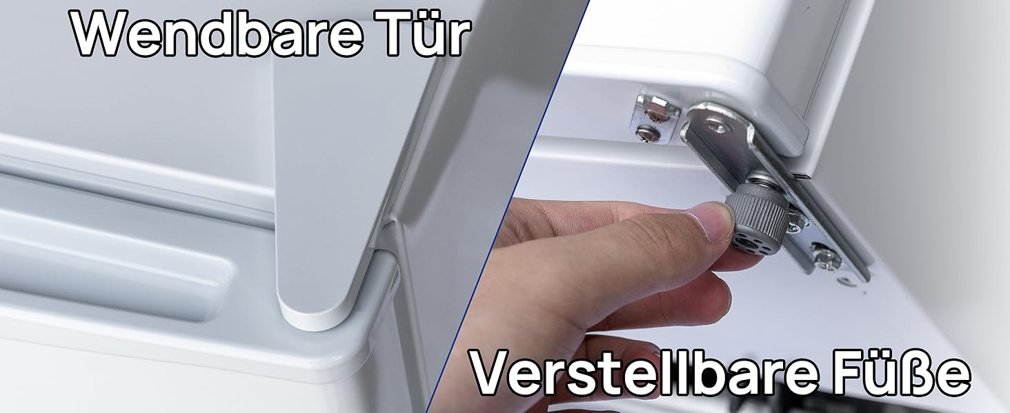 Холодильник Smad Mini 45L, компактний, 230V, з дверцятами, що відкриваються в обидві сторони, регулювання температури 0–10 °C, міні-холодильник для спальні, офісу, готелю, вітальні, білий